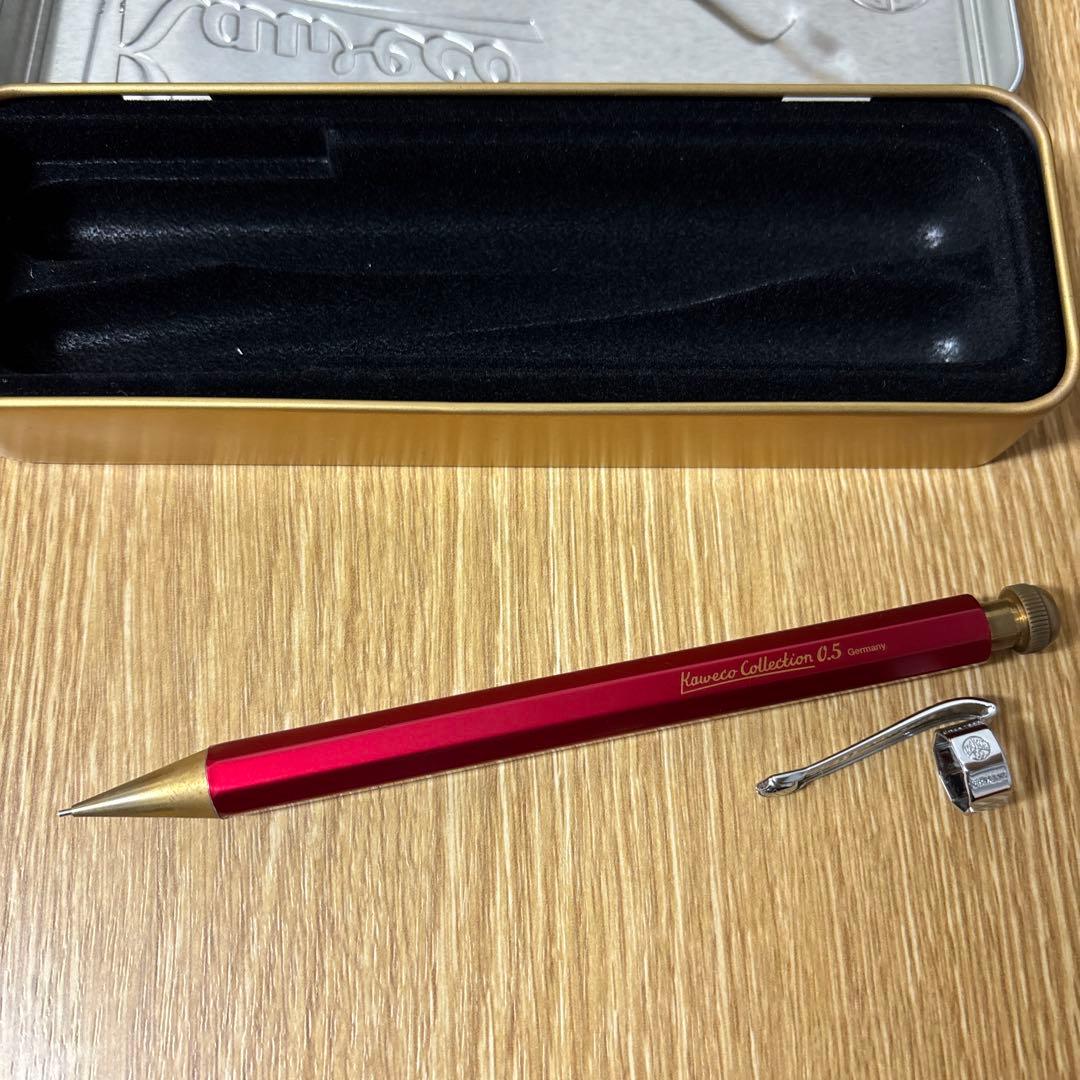 ［貴重］Kaweco 0.5 赤 シャープペンシル クリップ付き