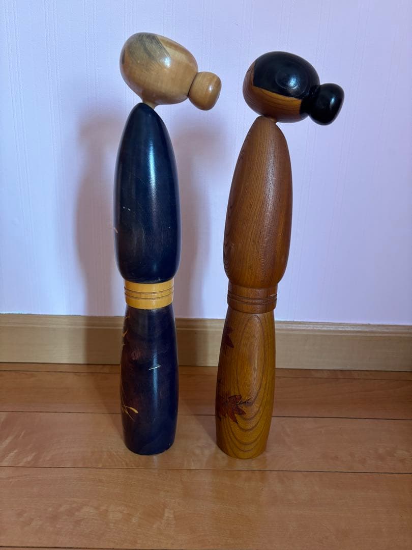 こけし　佐藤翠崕　在銘・印章　創作こけし (全長約 45cm) 古道具　欅