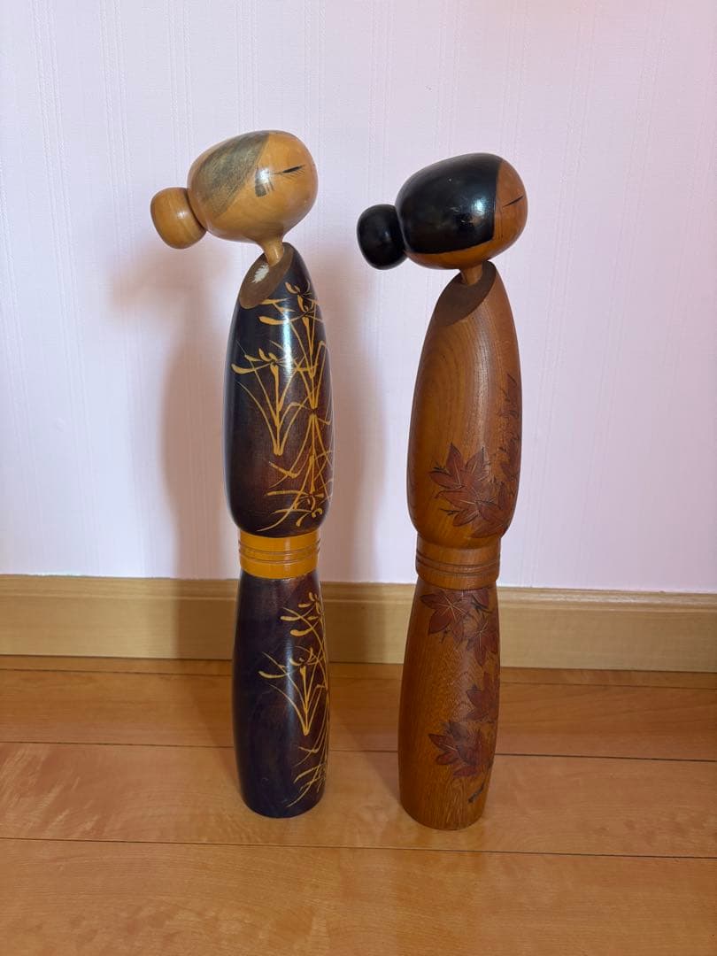 こけし　佐藤翠崕　在銘・印章　創作こけし (全長約 45cm) 古道具　欅