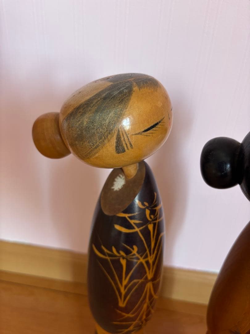 こけし　佐藤翠崕　在銘・印章　創作こけし (全長約 45cm) 古道具　欅