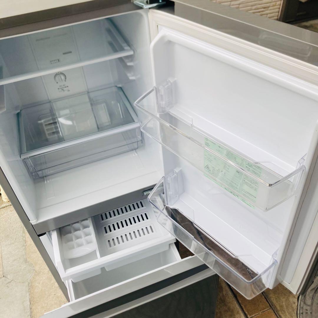 AQUA 冷凍冷蔵庫 AQR-13J(S)ドアポケット割れあり◇2020年製