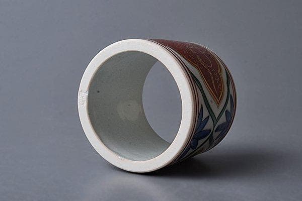 ◆k206◆　茶道具　嘉祥　呉須赤絵蓋置