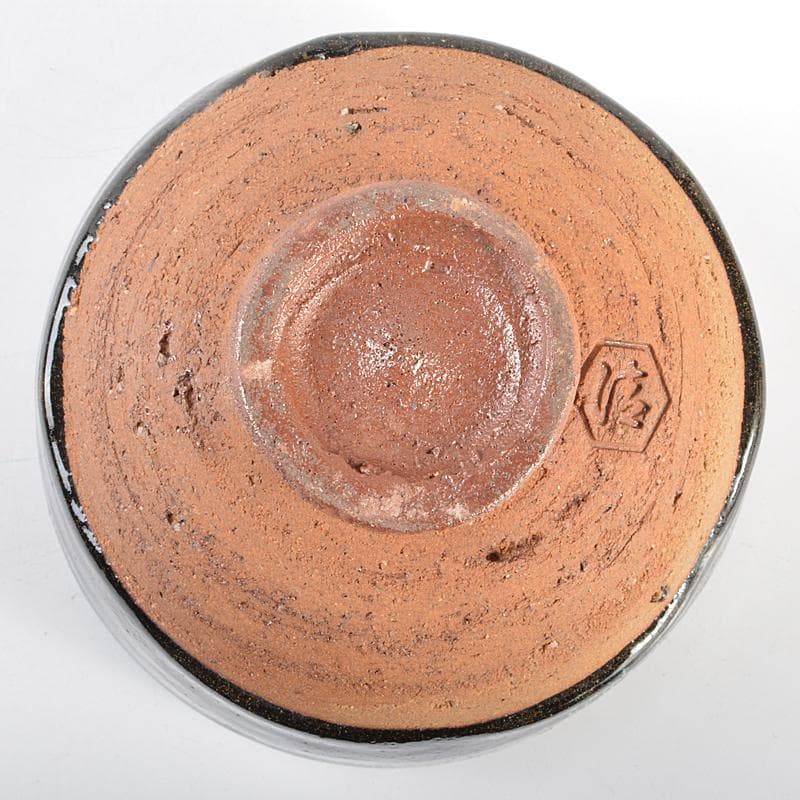 清水六兵衛作　唐津茶碗　銘「相生」　仕覆・共布付　即中斎極め箱　D　R5987