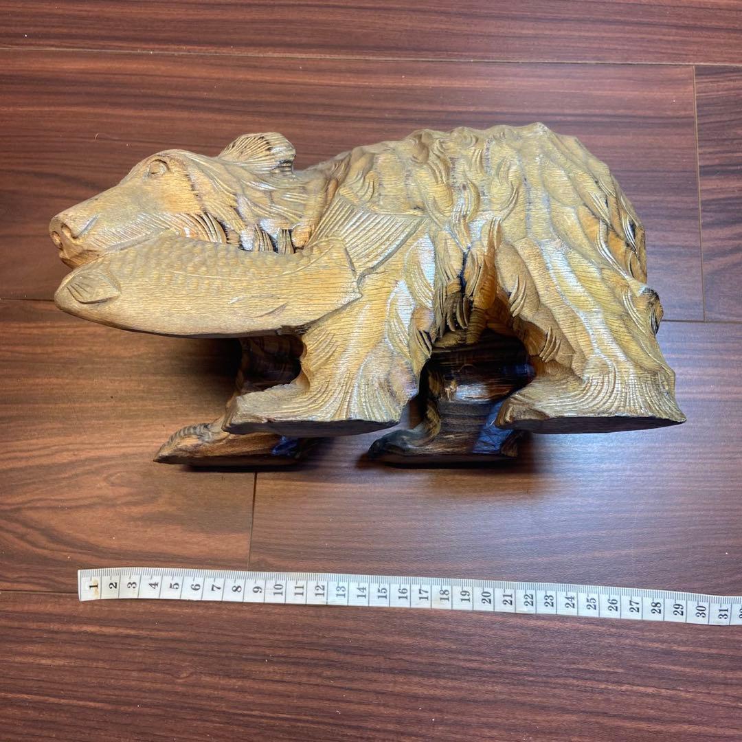 木彫り 熊 置物 アンティーク 5635