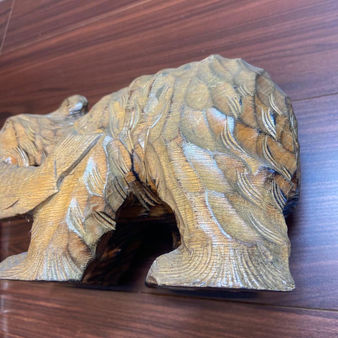 木彫り 熊 置物 アンティーク 5635