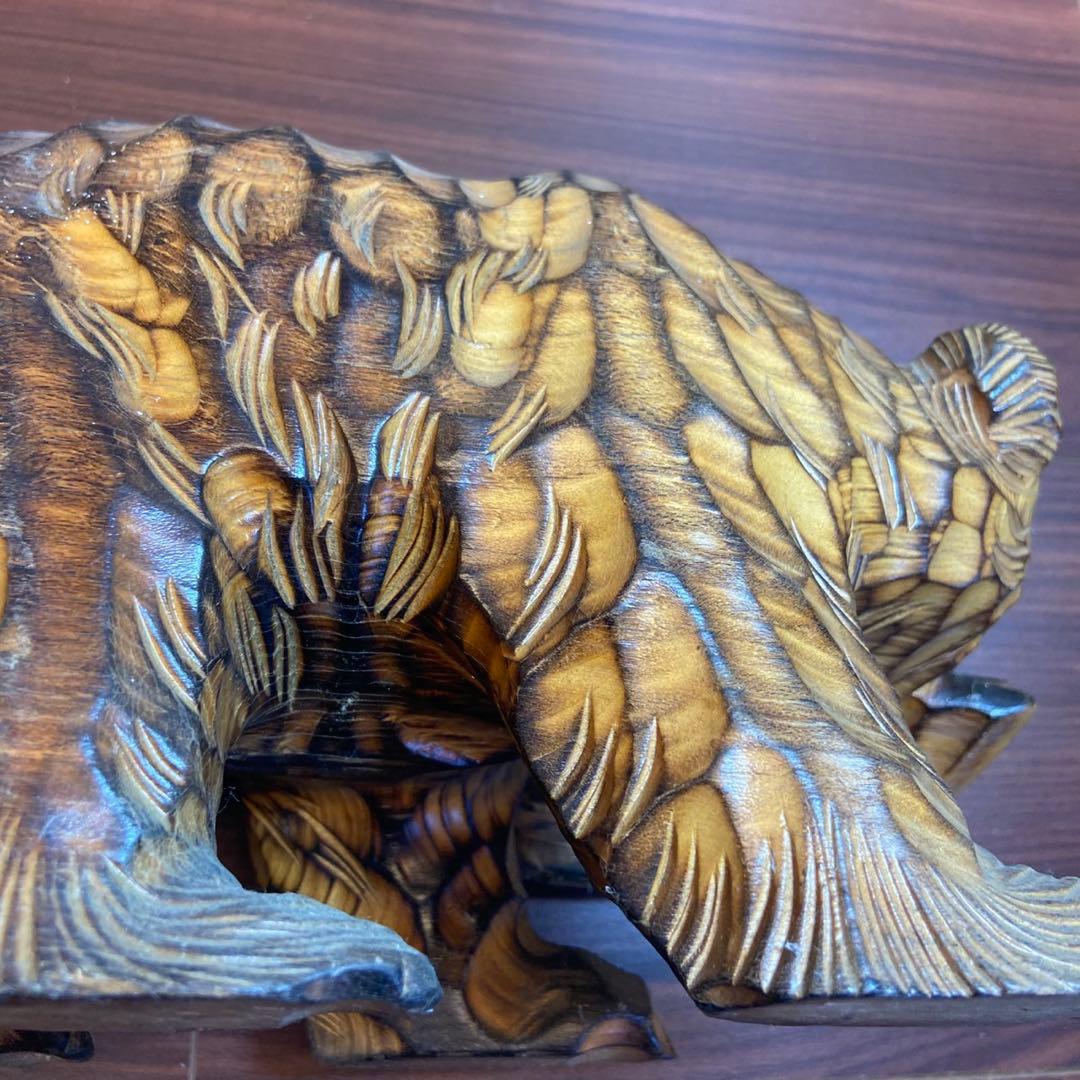 木彫り 熊 置物 アンティーク 5635