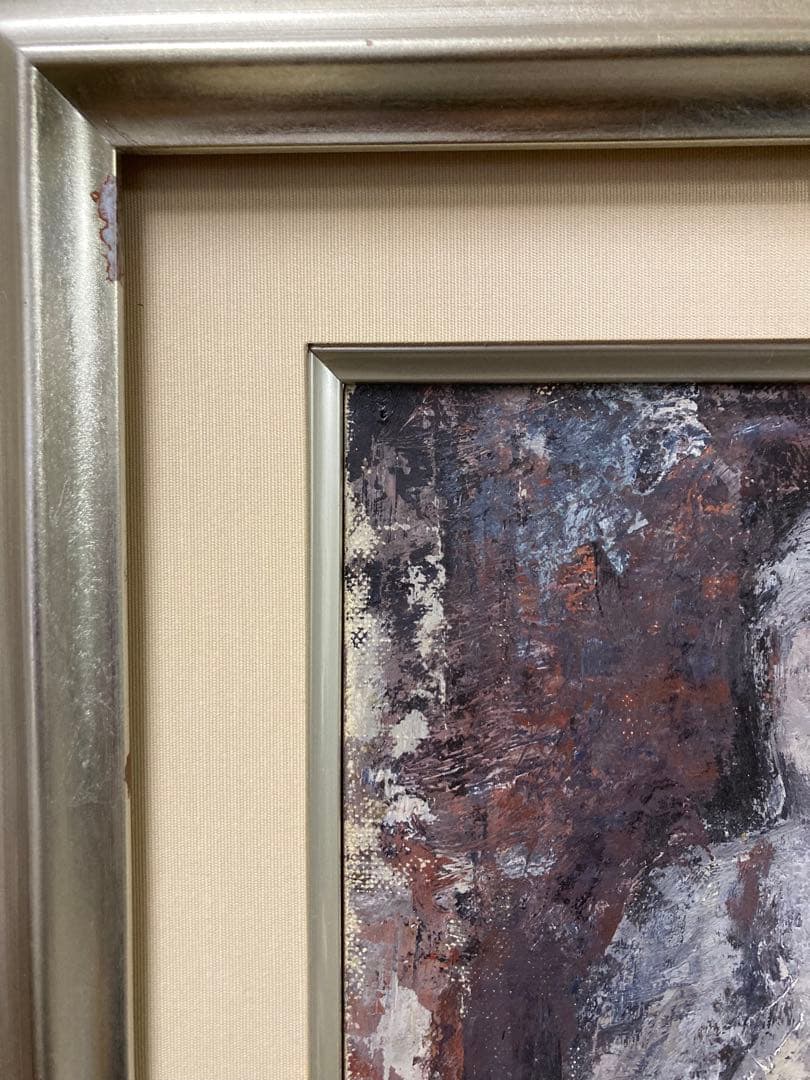 油彩 油絵 石仏【山本吉雄】 『美術大鑑』•『美術年鑑』日展特選 P4号