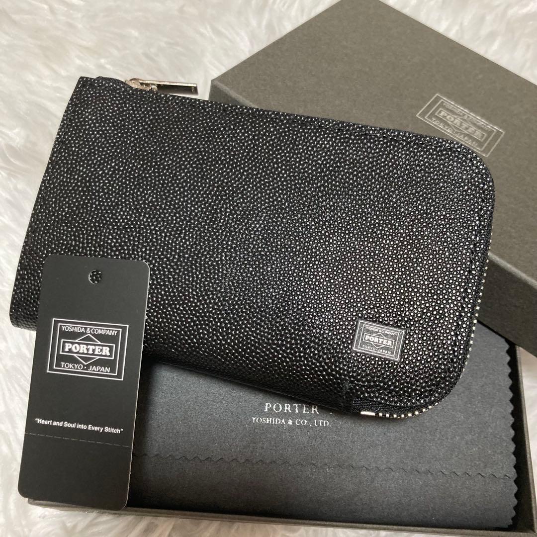 ポーター　エイブル　キーケース　名刺入れ　レザー　3連　L字　シボ革　ジップ