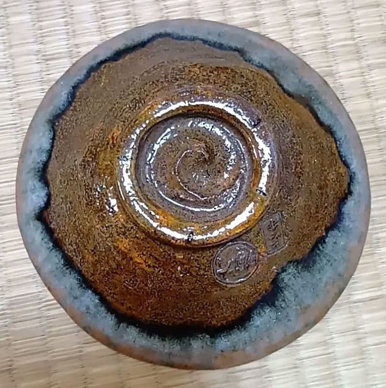 骨董品　茶碗　大樋焼　大樋長楽 造　共箱　抹茶碗　茶道具　長楽　希少　極美品