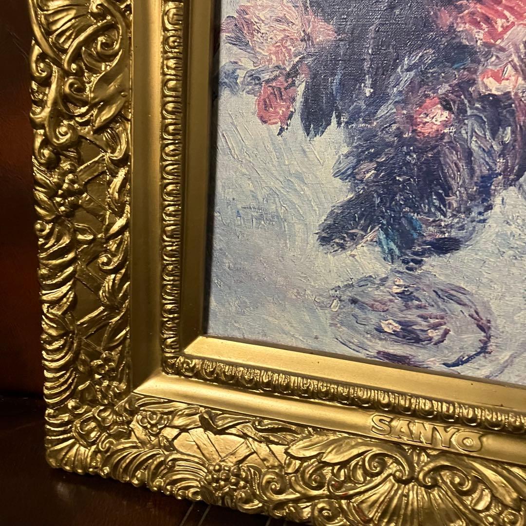 希少 SANYO ルノワール ばら バラ 金彩 額縁