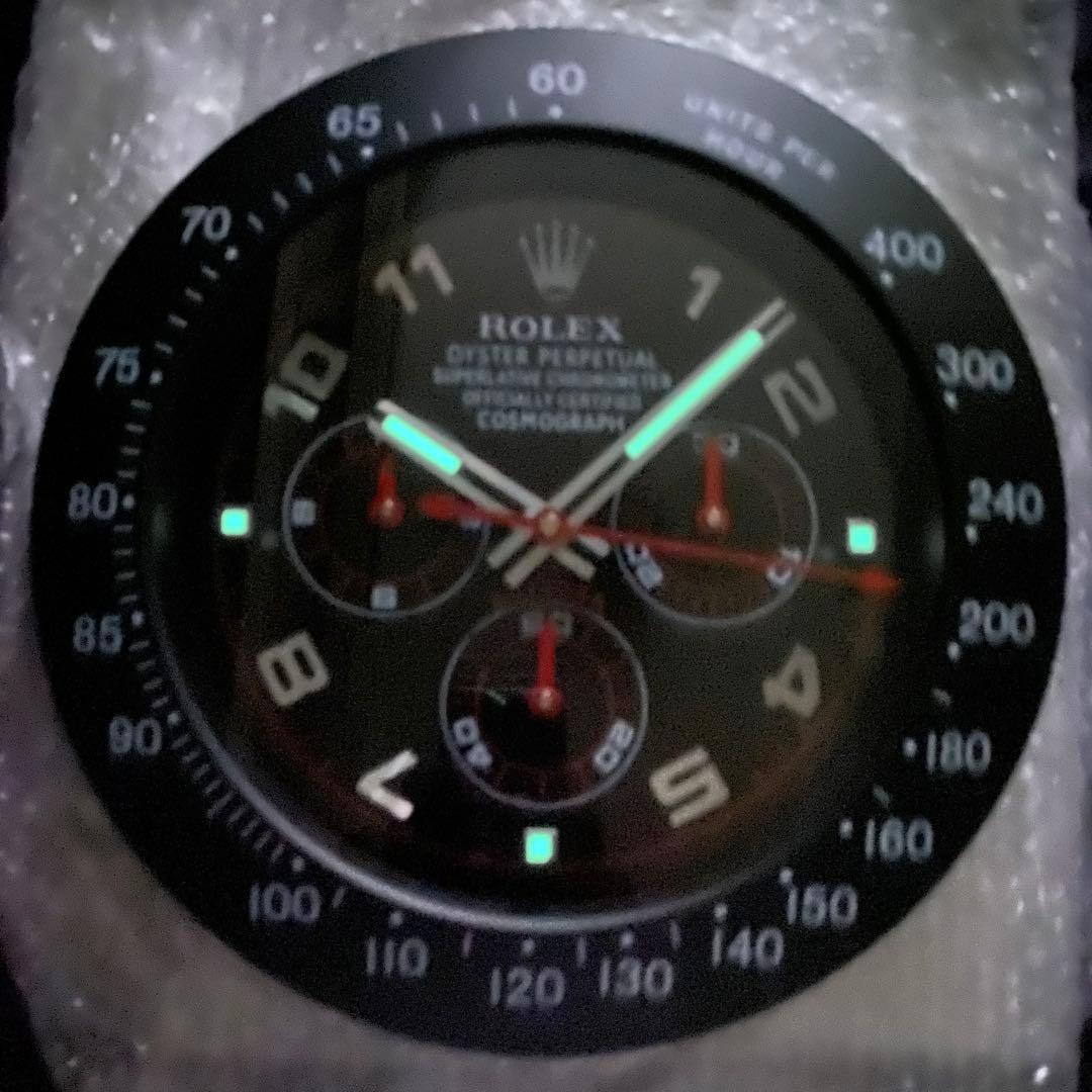 海外販促品 新品 ROLEX掛け時計 デイトナ ブラック／赤針！ レア