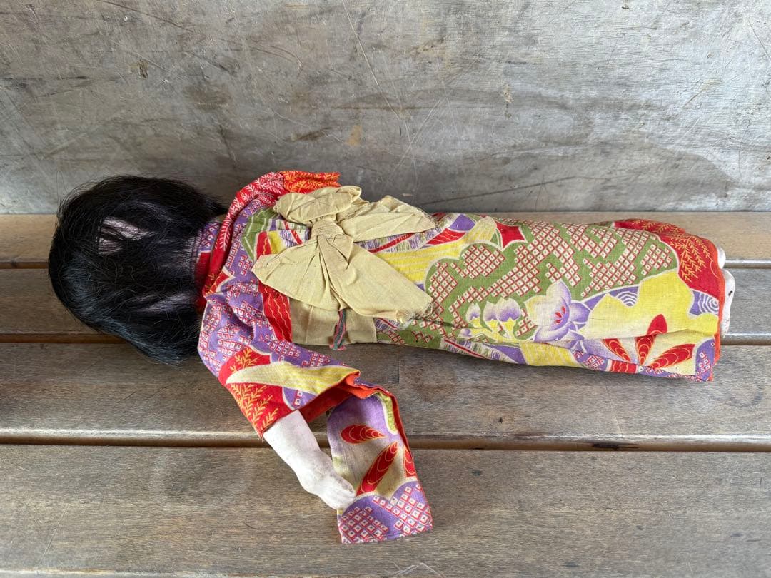 【O-2054】日本人形 市松人形 女の子 昭和レトロ 呪物