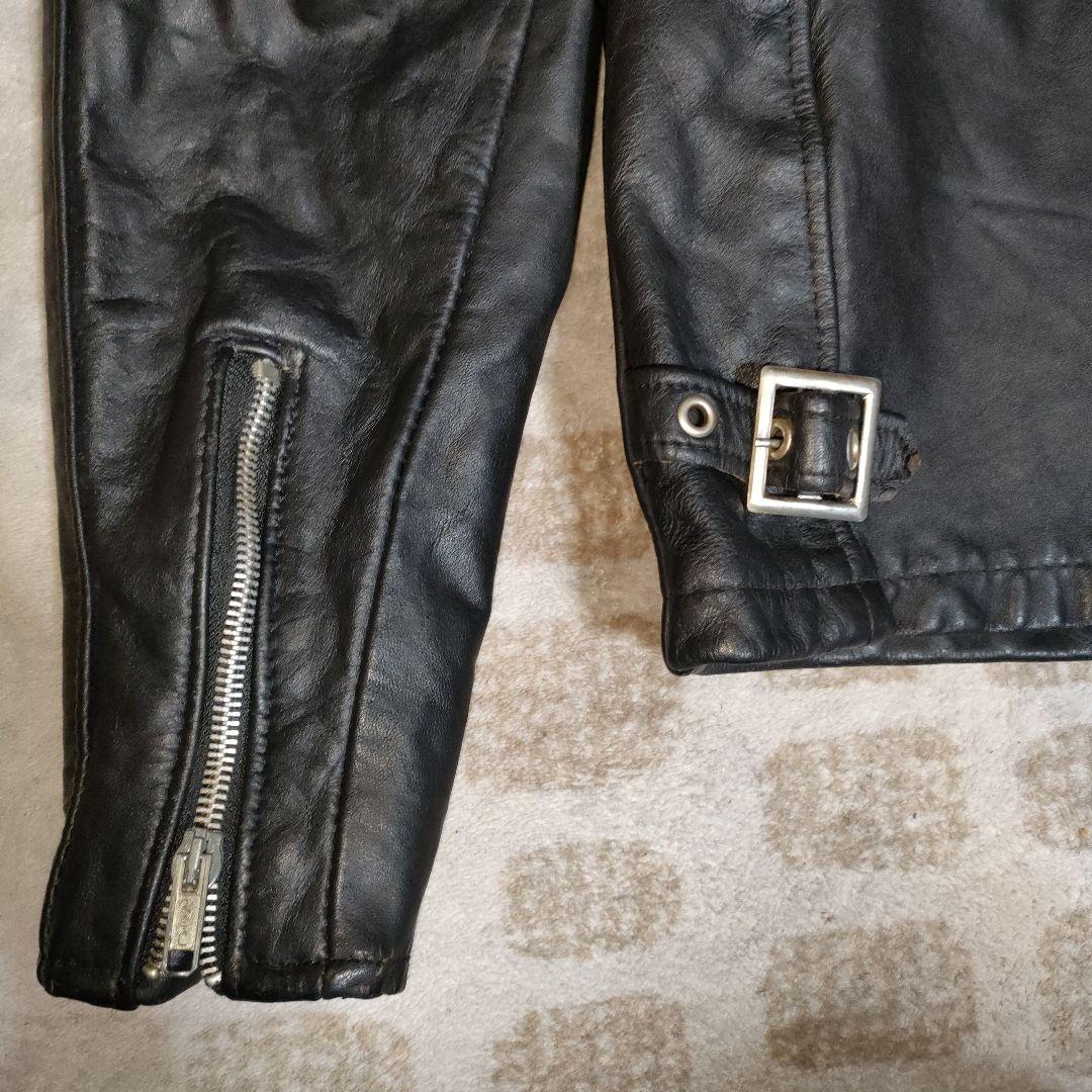 D*A様 人気定番Schot642襟付シングルライダースジャケット３８ダメなら交