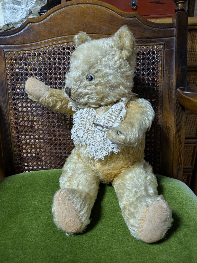 ヴィンテージ テディベア レース襟付き