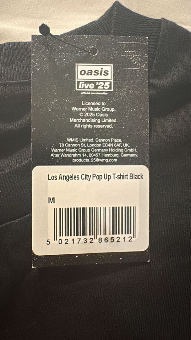 oasis Los Angeles T-shirt M 黒