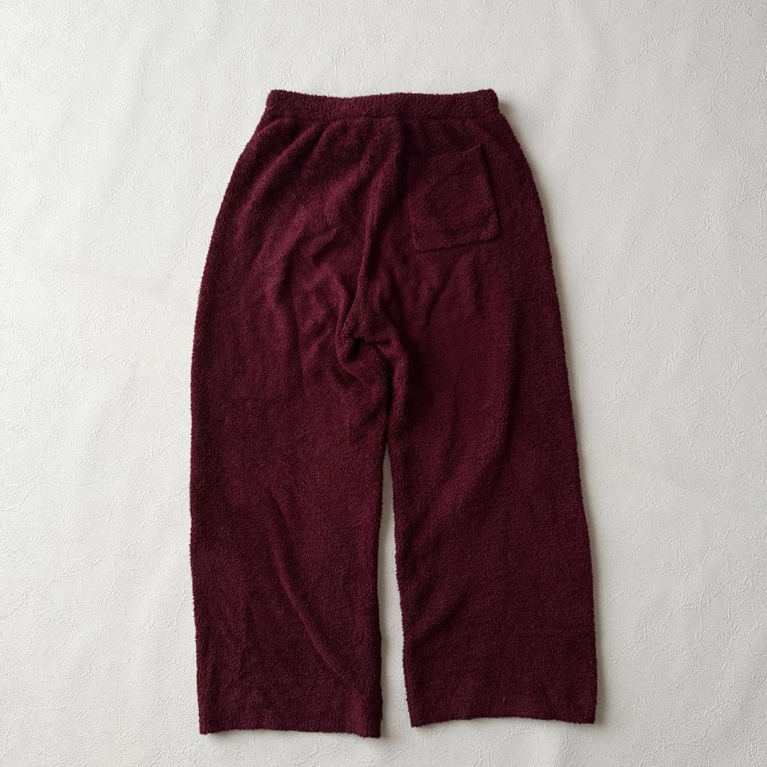 ジェラートピケ ルームウェアセット ベア 上下 ボルドー バーガンディ フリー