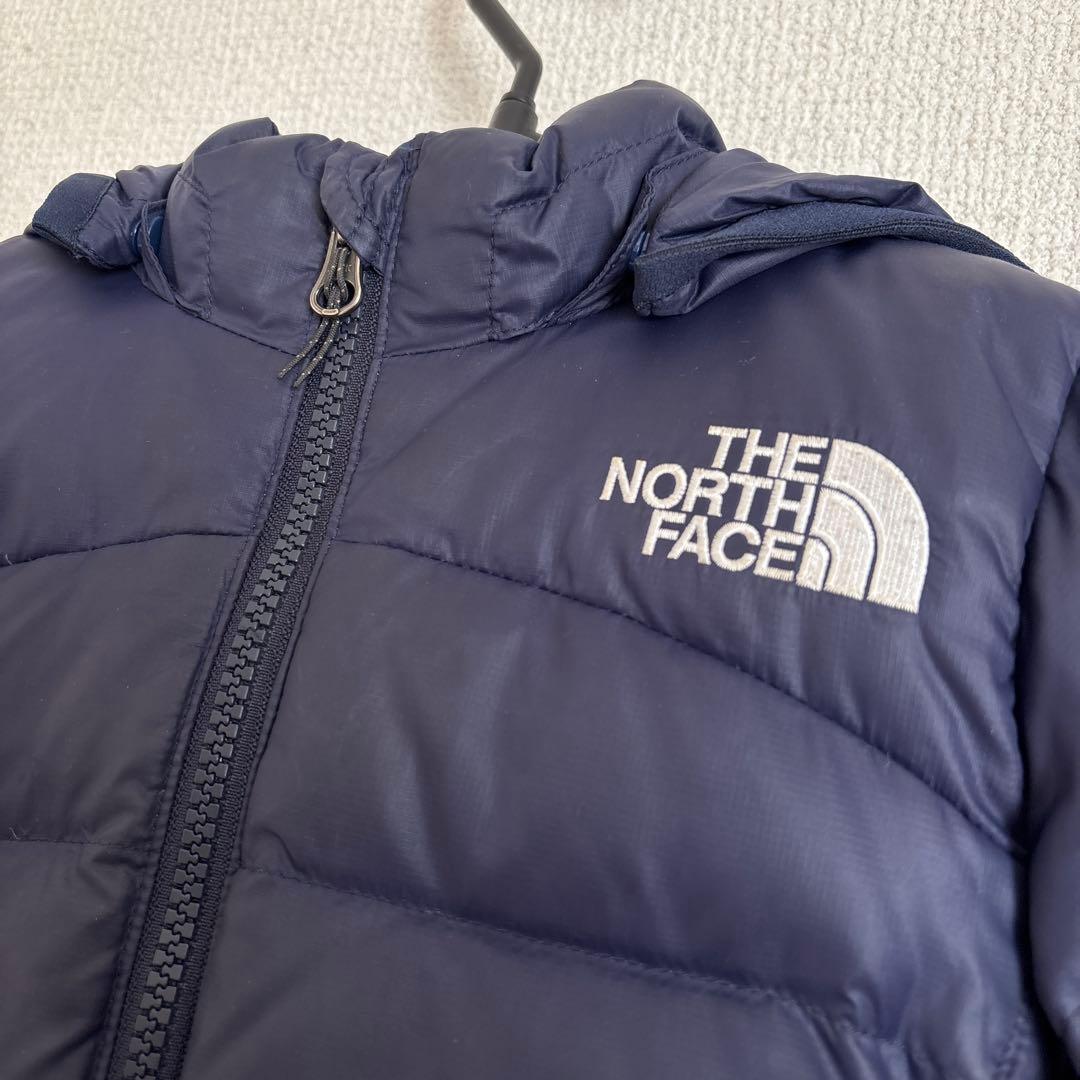 美品 ザノースフェイス ダウン ジャケット アウター キッズ ネイビー 90