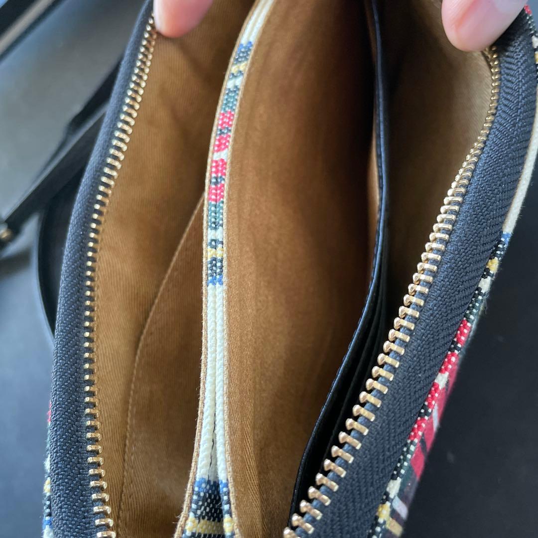 ATAO 未使用 ブーブー チェック柄 ショルダー ポシェット バッグ 財布