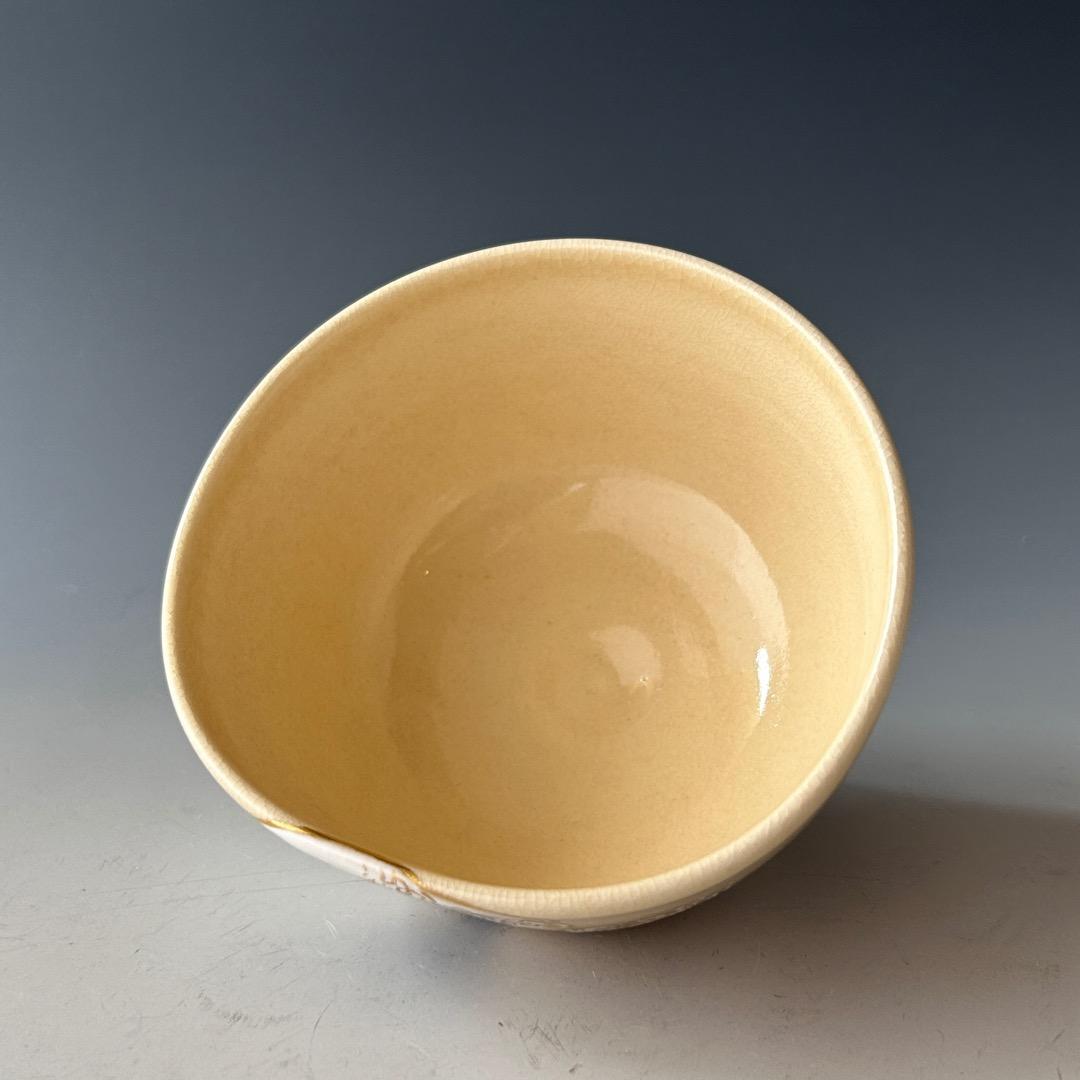 茶道具　色絵　波絵　茶碗　山川巌　共箱　京焼　陶芸　薄茶　夏　粟田焼　稽古　茶会