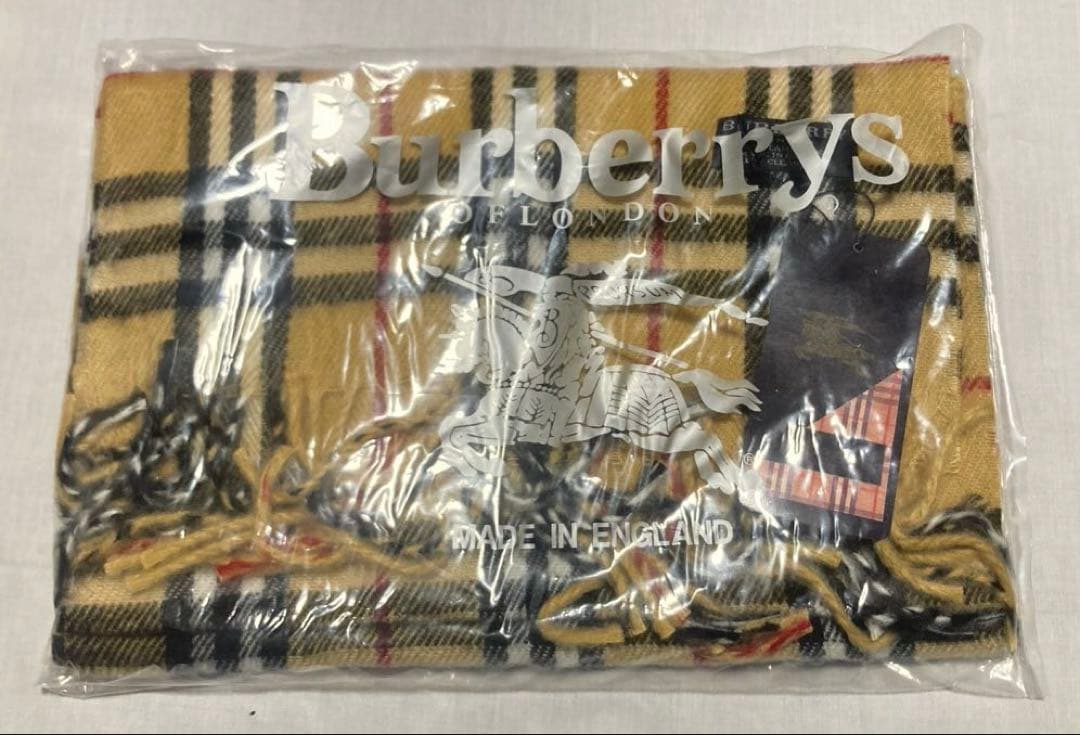 英国製！　BURBERRY ラムウールマフラー ノバチェック　未使用