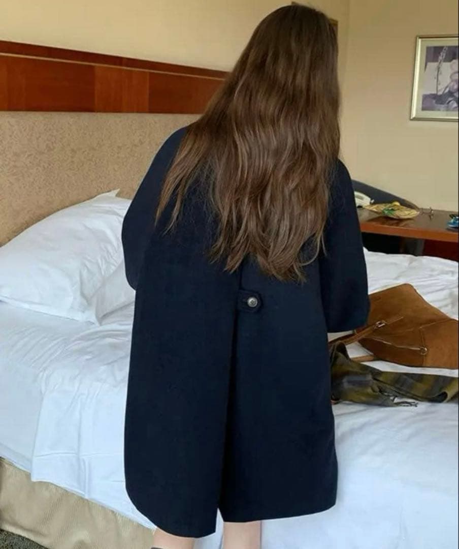 LUMIYUMI ウールブレンド 折り襟 ミドルコート　M