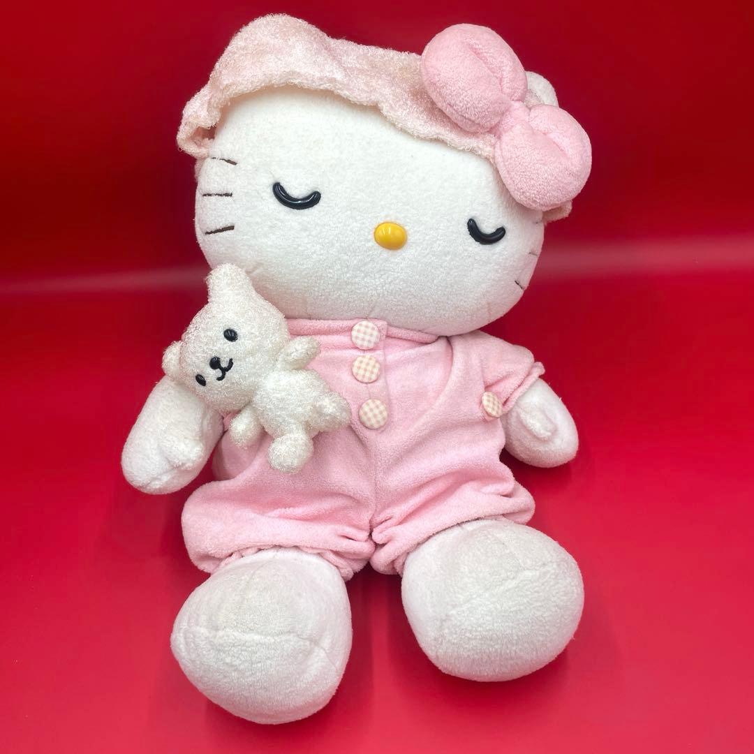 希少　激レア　2002製　ハローキティ　おやすみドール　くま　ぬいぐるみ　レトロ