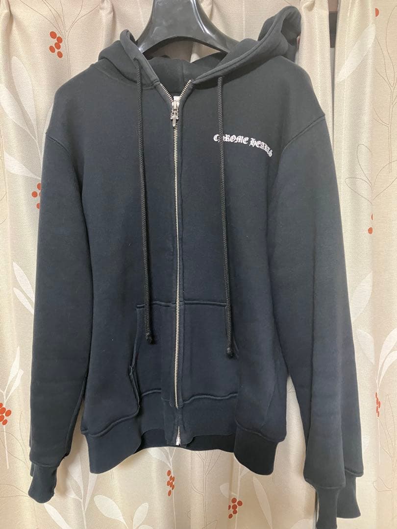 クロムハーツ　ダガージップサーマルライナージップアップスウェットパーカー 黒