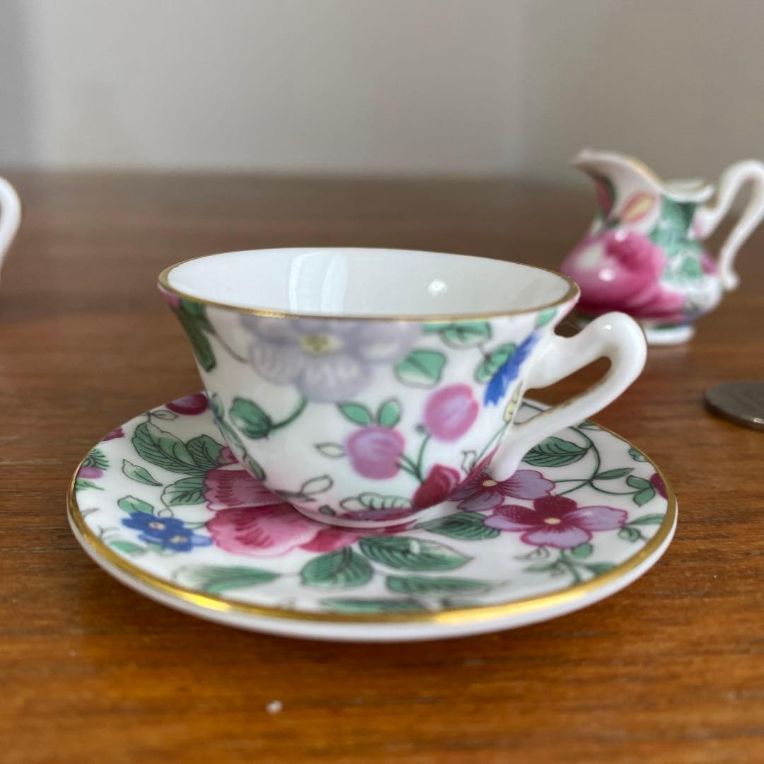 クラウンスタッフォードシャー チャンツ　ローズ　ブーケ　ミニチュア　ティーセット