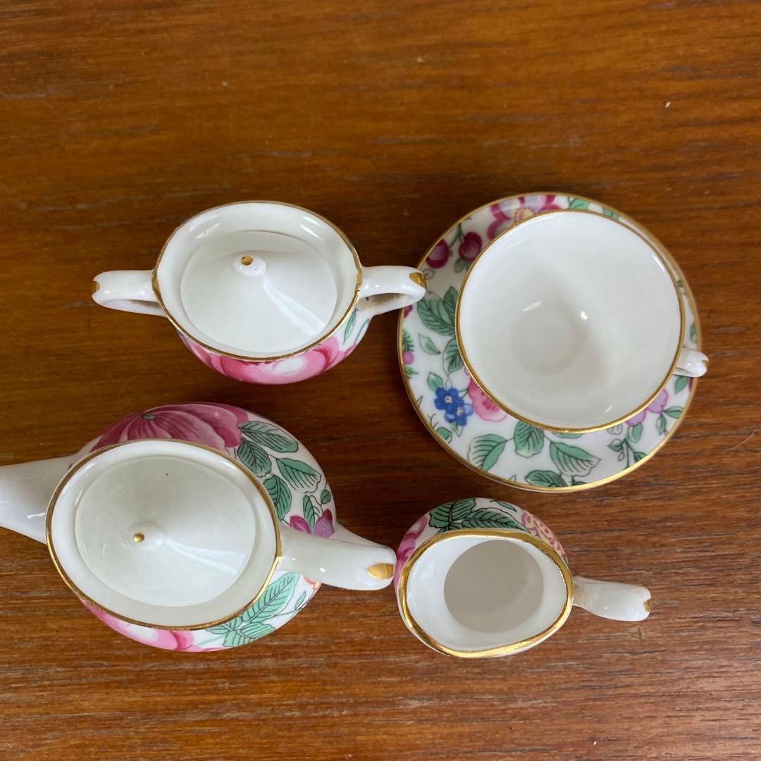 クラウンスタッフォードシャー チャンツ　ローズ　ブーケ　ミニチュア　ティーセット