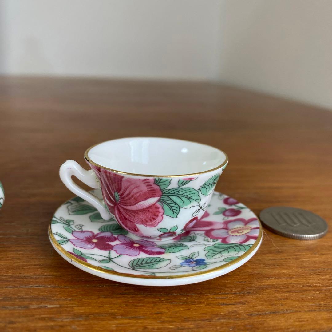 クラウンスタッフォードシャー チャンツ　ローズ　ブーケ　ミニチュア　ティーセット