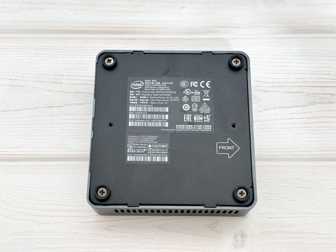 ⑥Intel NUC7i3DNK ミニPC 第7世代i3 Windows11