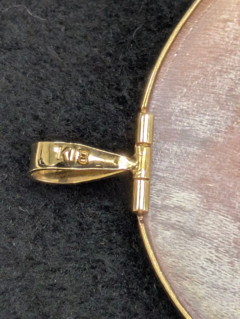 シェルカメオ K18 50mm ブローチネックレス V.Volpe作