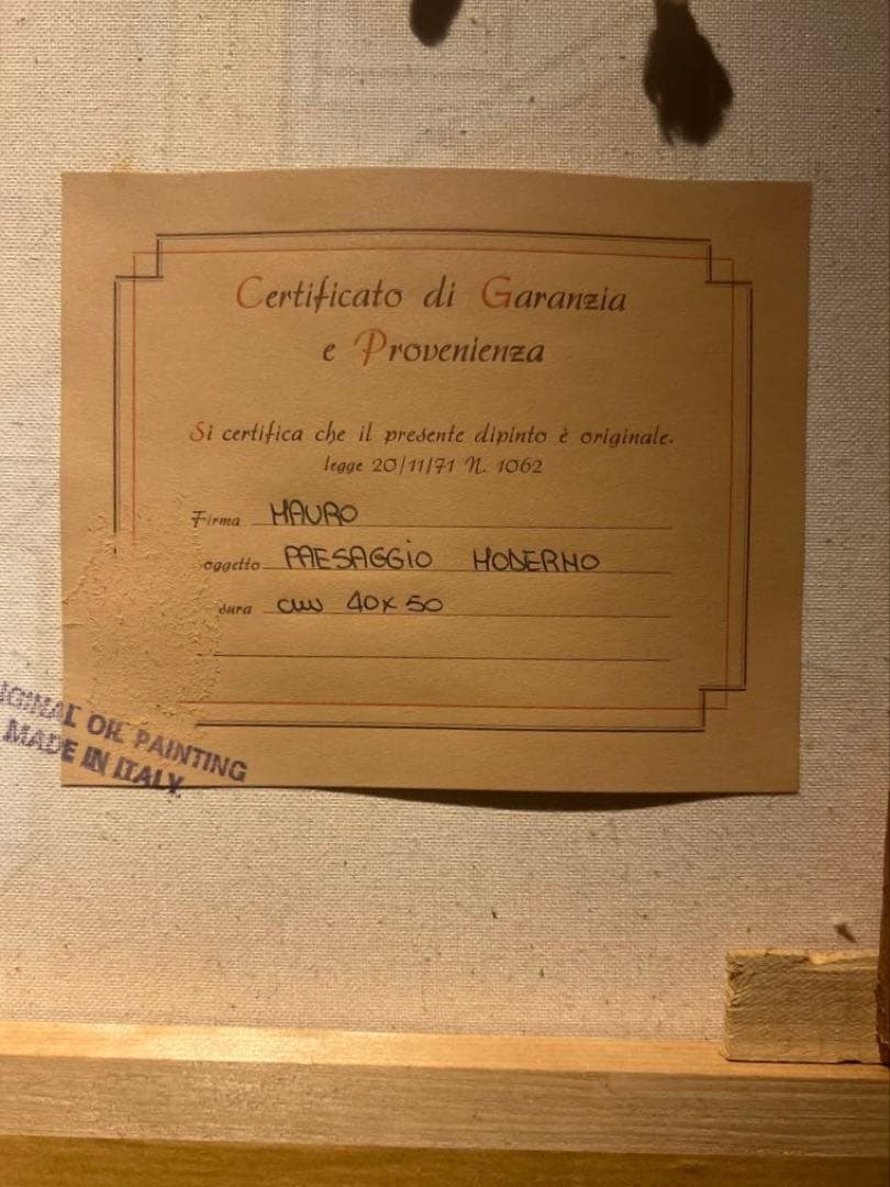 Italy import 肉筆油彩画　証明あり