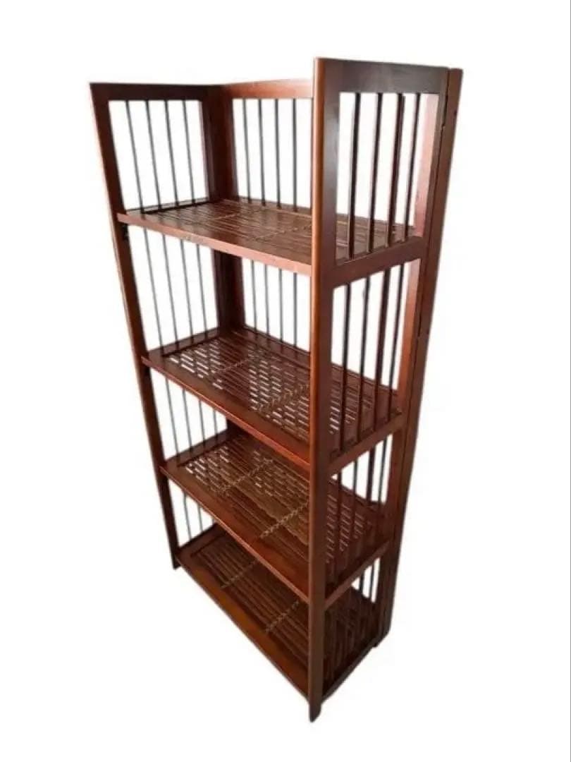 【Emi様】折り畳み可バンブーシェルフ4段 幅60cm