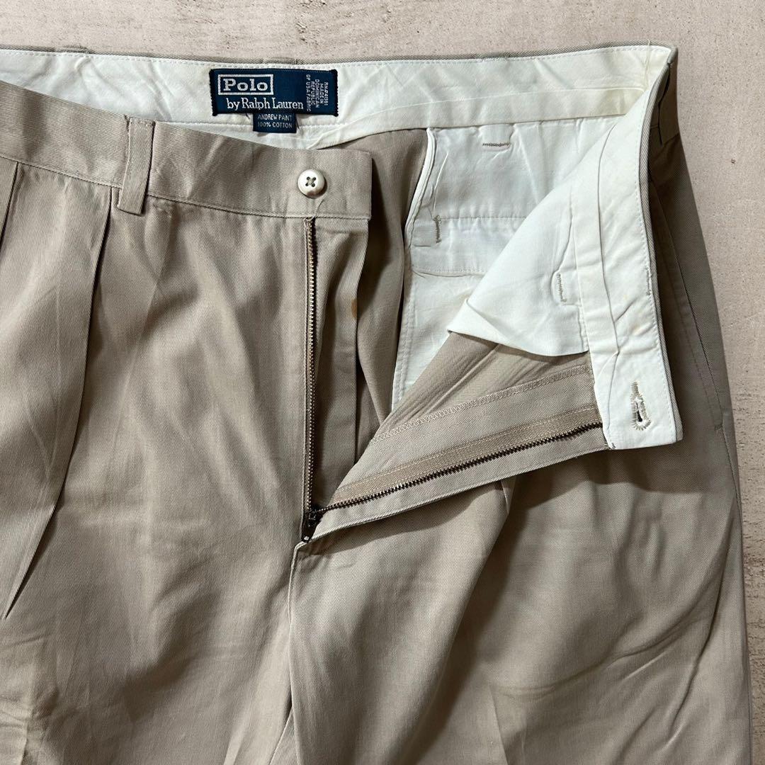 PolobyRalphLaurenANDREW90sポロチノライトベージュW36