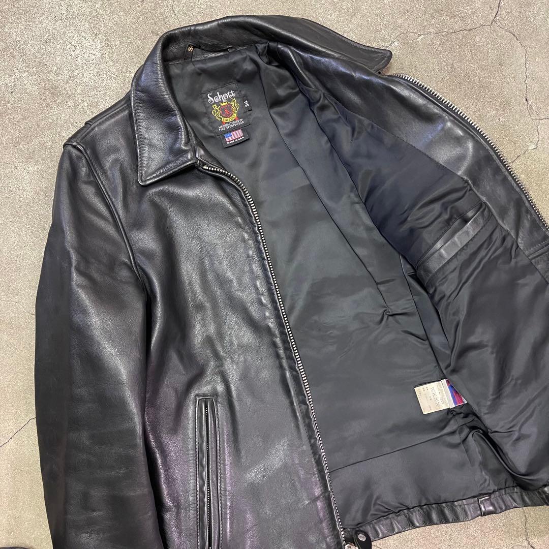 Schott 103US ショット レザーシングルライダースジャケット 34