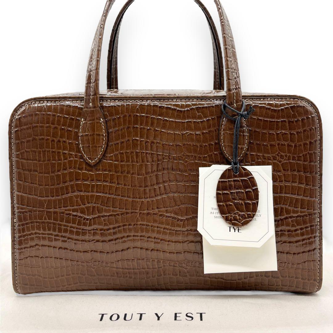 未使用■TOUT Y EST クロコ型押し SAC LOQUET SMALL