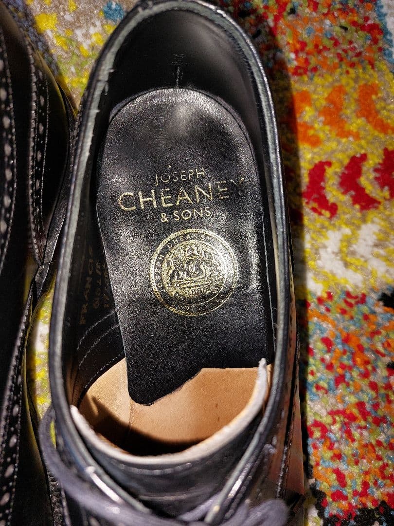 CHEANEY ドレスシューズ ブラック　UK6 セミブローグ　チーニー