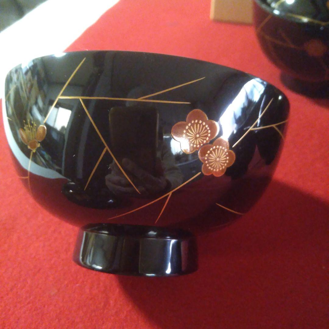 輪島塗稲忠漆芸堂謹製　椀五客未使用品