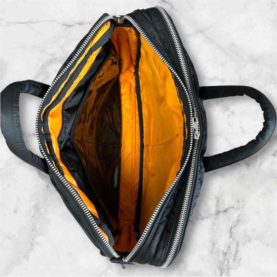 【希少】PORTER TANKER ブリーフケース　2way黒　2層　マチ拡張