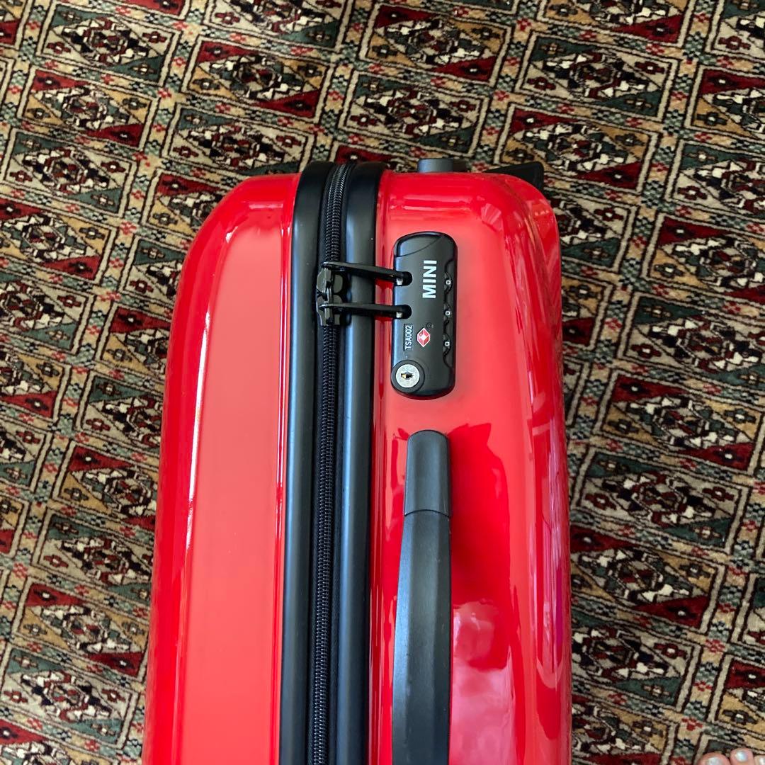 MINI ストライプ キャリーケース カバー付き レッド 赤