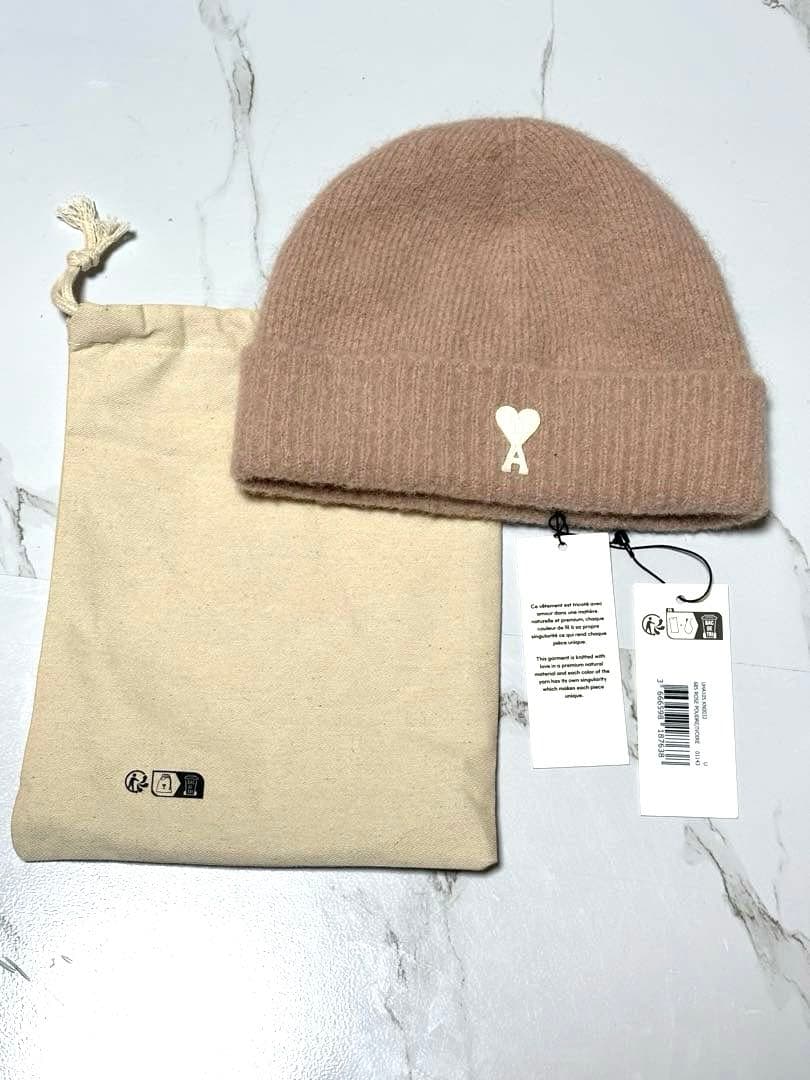 ami paris ベージュニット帽