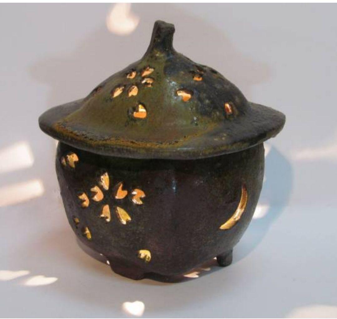 焼締自然釉家灯り