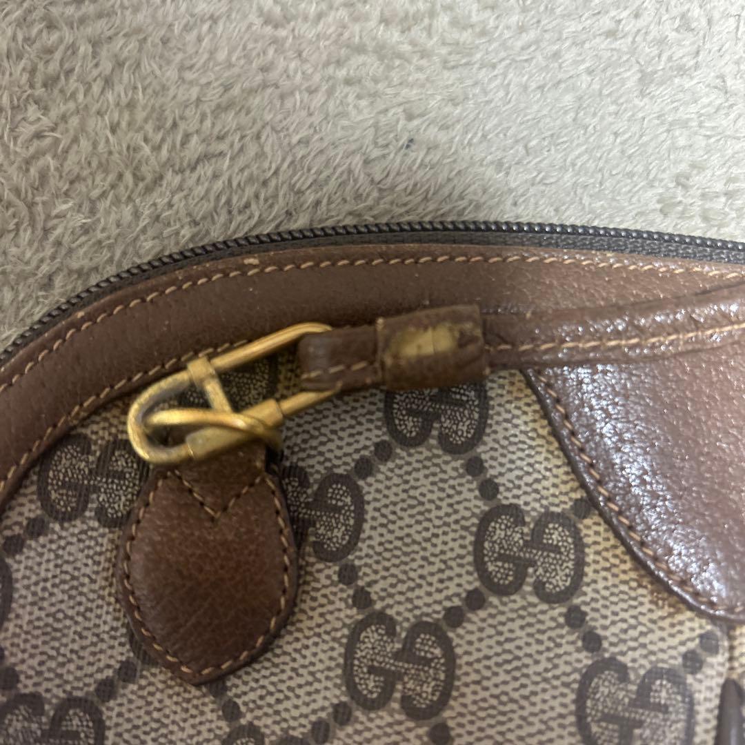 GUCCI オールドグッチ シェリーライン GG柄　レザーショルダーバッグ