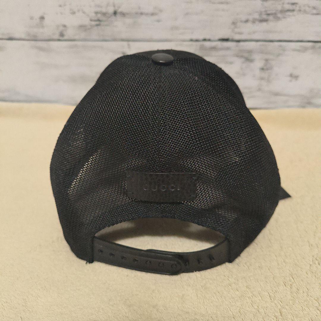 み*き様 極美品　GUCCI　GG柄　総柄　ブラック ベースボールキャップ メッ