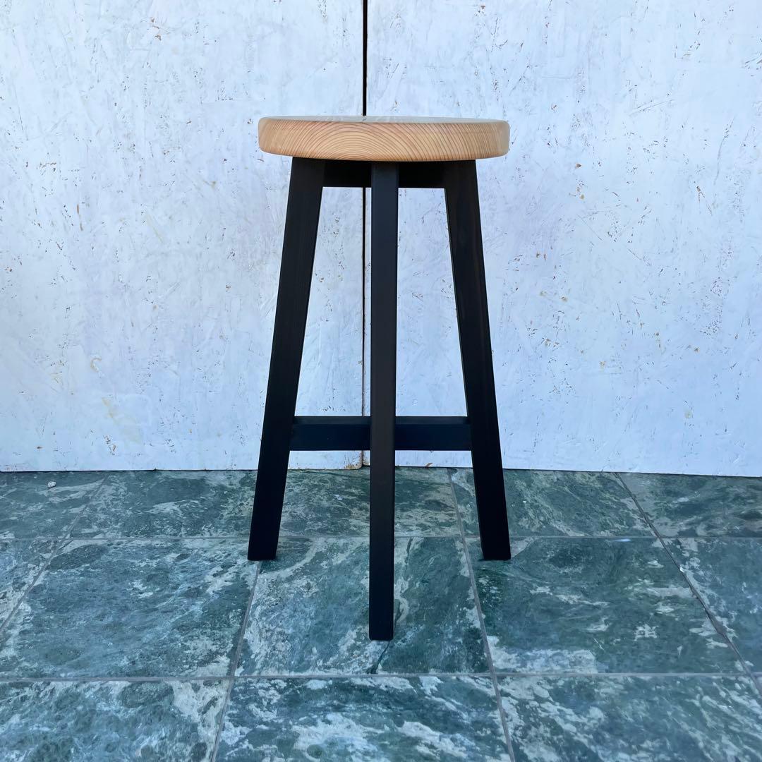 kaou　国産ひのき　丸椅子　木製スツール　ベンチ　2脚