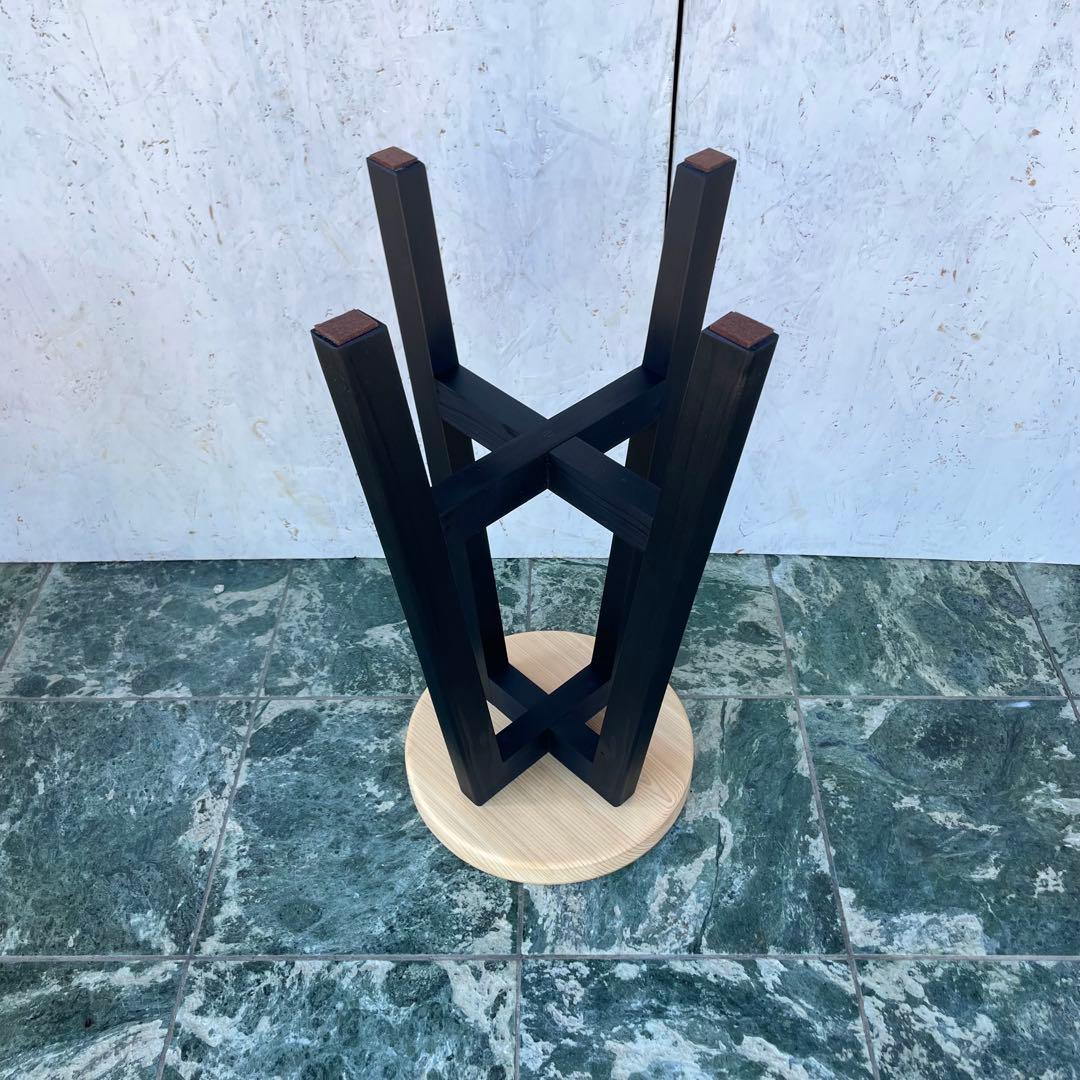 kaou　国産ひのき　丸椅子　木製スツール　ベンチ　2脚