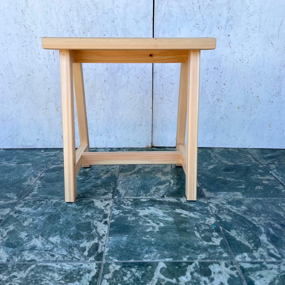 kaou　国産ひのき　丸椅子　木製スツール　ベンチ　2脚