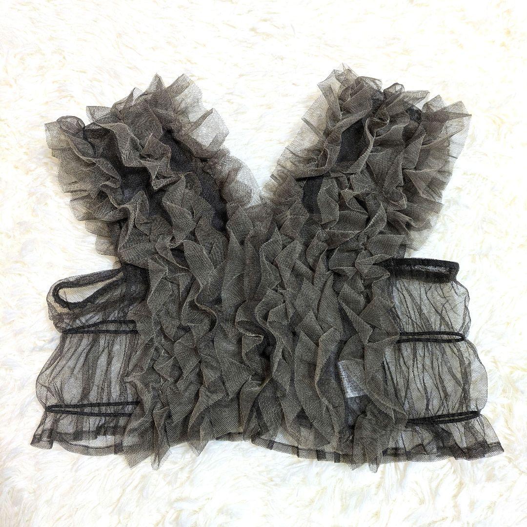 【kana】チュールボリュームフリルベストシアートップス ワンピース 3点セット