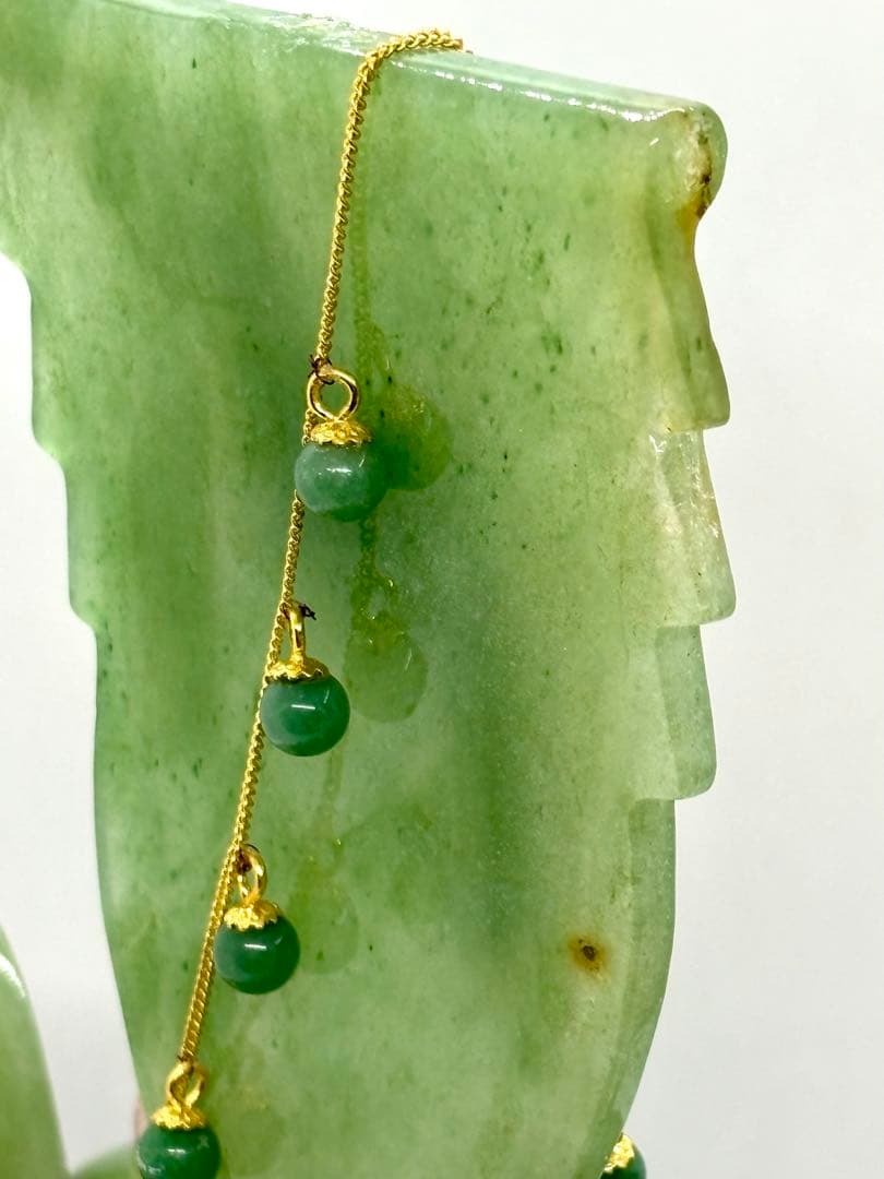 #伝統工芸士　斉藤本晴作 インド翡翠 『宝船 』彫刻置物